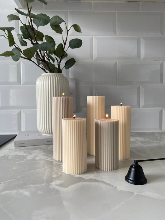 Ribbed Pillar (Set of 3)